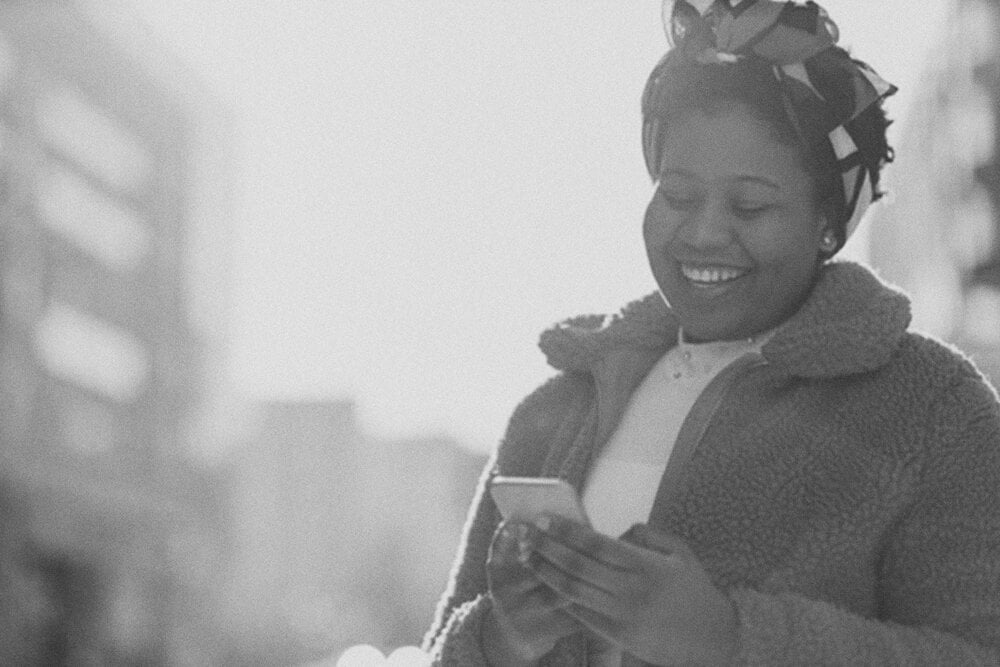 Woman using her phone